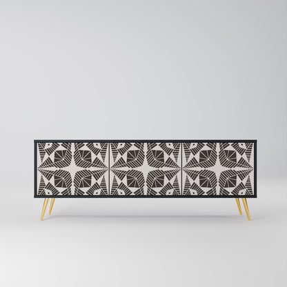 MONOCHROME NEXUS TV-bänk med 3 dörrar i svart finish