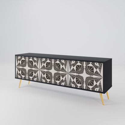 MONOCHROME NEXUS TV-bänk med 3 dörrar i svart finish