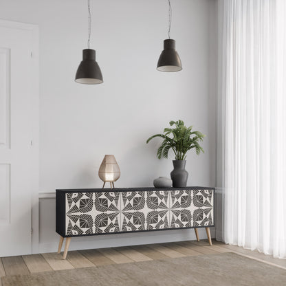 MONOCHROME NEXUS TV-bänk med 3 dörrar i svart finish
