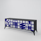 THE RIGHT PLACES 3-Door TV Stand in Black Finish