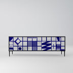 THE RIGHT PLACES 3-Door TV Stand in Black Finish