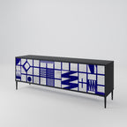 THE RIGHT PLACES 3-Door TV Stand in Black Finish