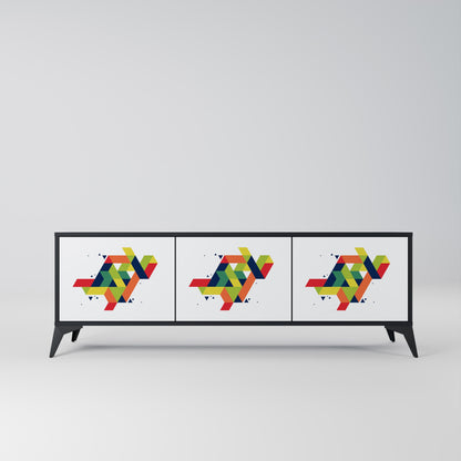 FUTURE SIGN TV-bänk med 3 dörrar i svart finish
