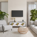 FUTURE SIGN 3-Door TV Stand in Black Finish