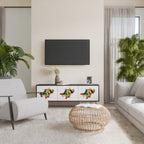 FUTURE SIGN 3-Door TV Stand in Black Finish