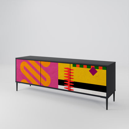 VIVID ART TV-bänk med 3 dörrar i svart finish