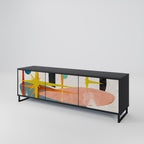 INTERSTELLAR VIBES 3-Door TV Stand in Black Finish