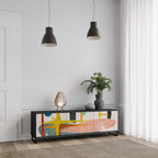 INTERSTELLAR VIBES 3-Door TV Stand in Black Finish