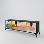 INTERSTELLAR VIBES 3-Door TV Stand in Black Finish