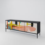 INTERSTELLAR VIBES 3-Door TV Stand in Black Finish