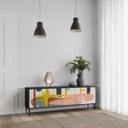 INTERSTELLAR VIBES 3-Door TV Stand in Black Finish