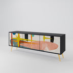 INTERSTELLAR VIBES 3-Door TV Stand in Black Finish