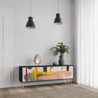 INTERSTELLAR VIBES 3-Door TV Stand in Black Finish