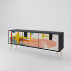 INTERSTELLAR VIBES 3-Door TV Stand in Black Finish