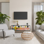 INTERSTELLAR VIBES 3-Door TV Stand in Black Finish