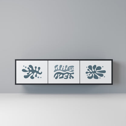 WONDERLAND VEGETATION TV-bänk med 3 dörrar i svart finish