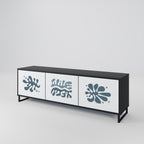 WONDERLAND VEGETATION 3-Door TV Stand in Black Finish