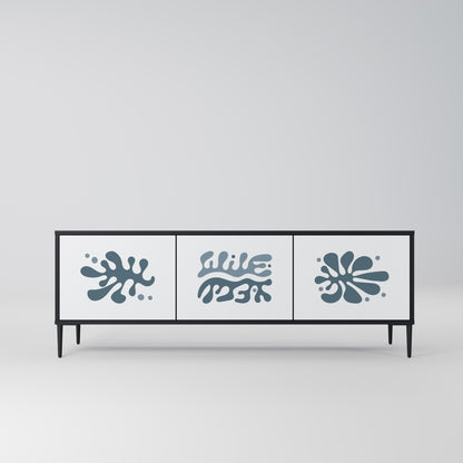 WONDERLAND VEGETATION TV-bänk med 3 dörrar i svart finish