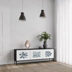 WONDERLAND VEGETATION 3-Door TV Stand in Black Finish