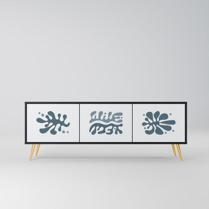 WONDERLAND VEGETATION TV-bänk med 3 dörrar i svart finish