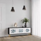 WONDERLAND VEGETATION 3-Door TV Stand in Black Finish