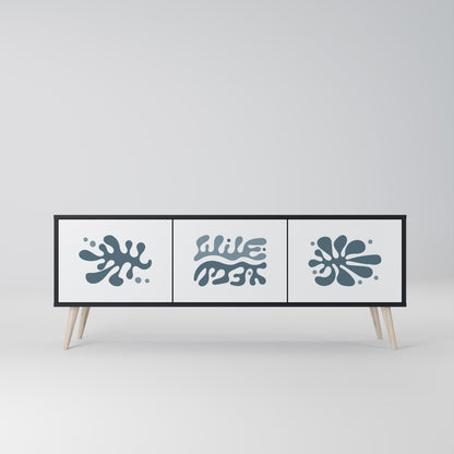WONDERLAND VEGETATION TV-bänk med 3 dörrar i svart finish