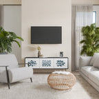 WONDERLAND VEGETATION 3-Door TV Stand in Black Finish