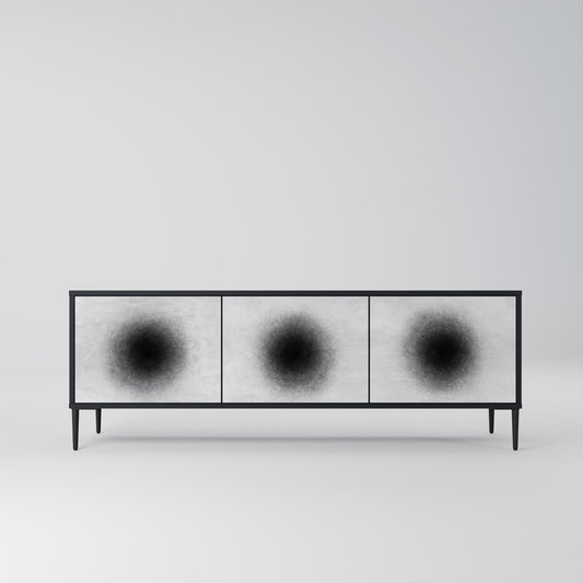 BLACK HOLE TV-bänk med 3 dörrar i svart finish