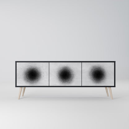 BLACK HOLE TV-bänk med 3 dörrar i svart finish