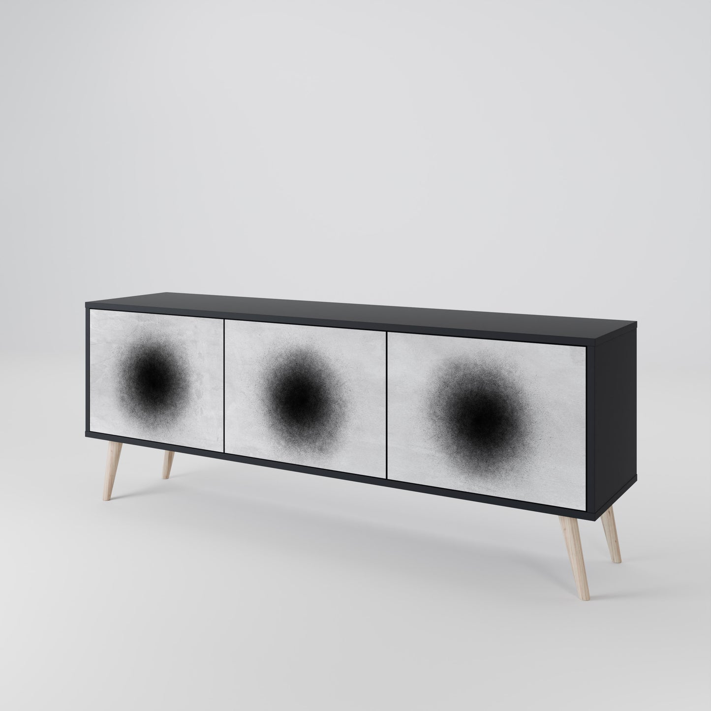 BLACK HOLE TV-bänk med 3 dörrar
