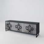 GAMER CHOICE TV-bänk med 3 dörrar i svart finish