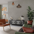 GAMER CHOICE TV-bänk med 3 dörrar i svart finish