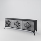 GAMER CHOICE TV-bänk med 3 dörrar i svart finish