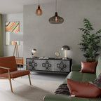 GAMER CHOICE TV-bänk med 3 dörrar i svart finish