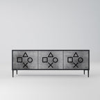 GAMER CHOICE TV-bänk med 3 dörrar i svart finish