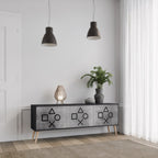 GAMER CHOICE TV-bänk med 3 dörrar i svart finish