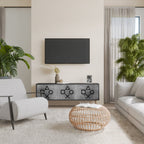 GAMER CHOICE TV-bänk med 3 dörrar i svart finish