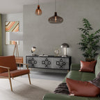 GAMER CHOICE TV-bänk med 3 dörrar i svart finish