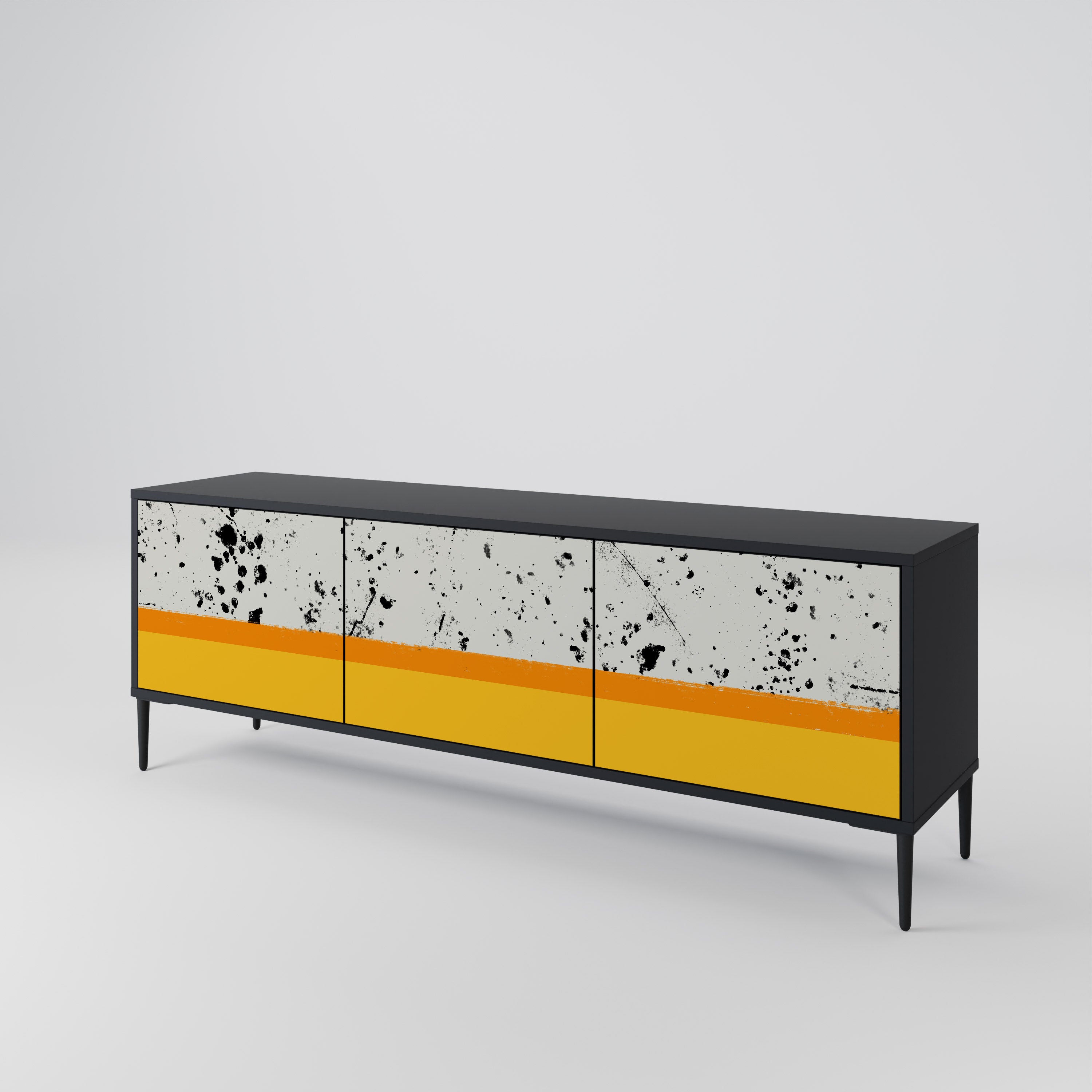 DYED BY ORANGE 3-Door TV Cabinet