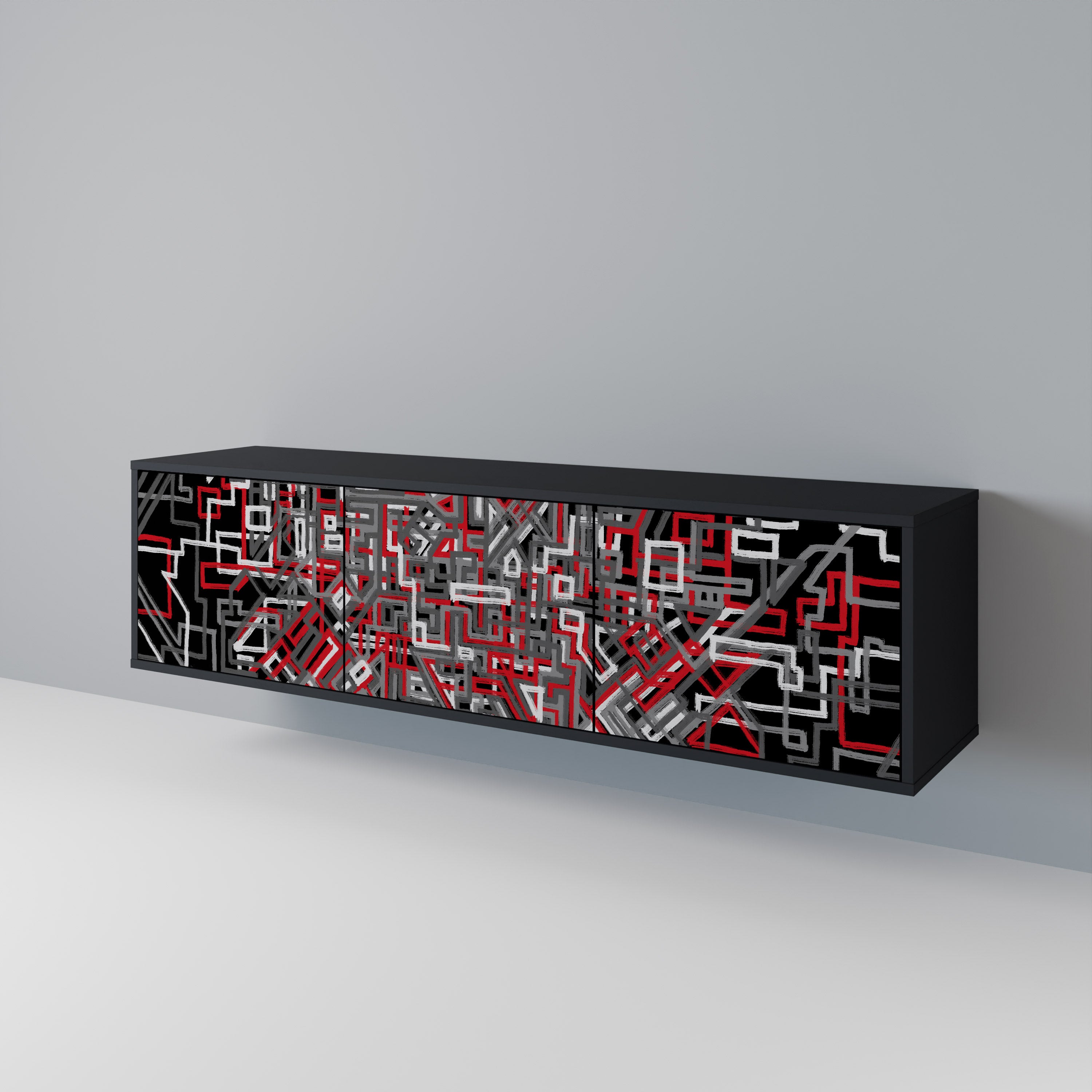 BROKEN LINES 3-Door TV Cabinet