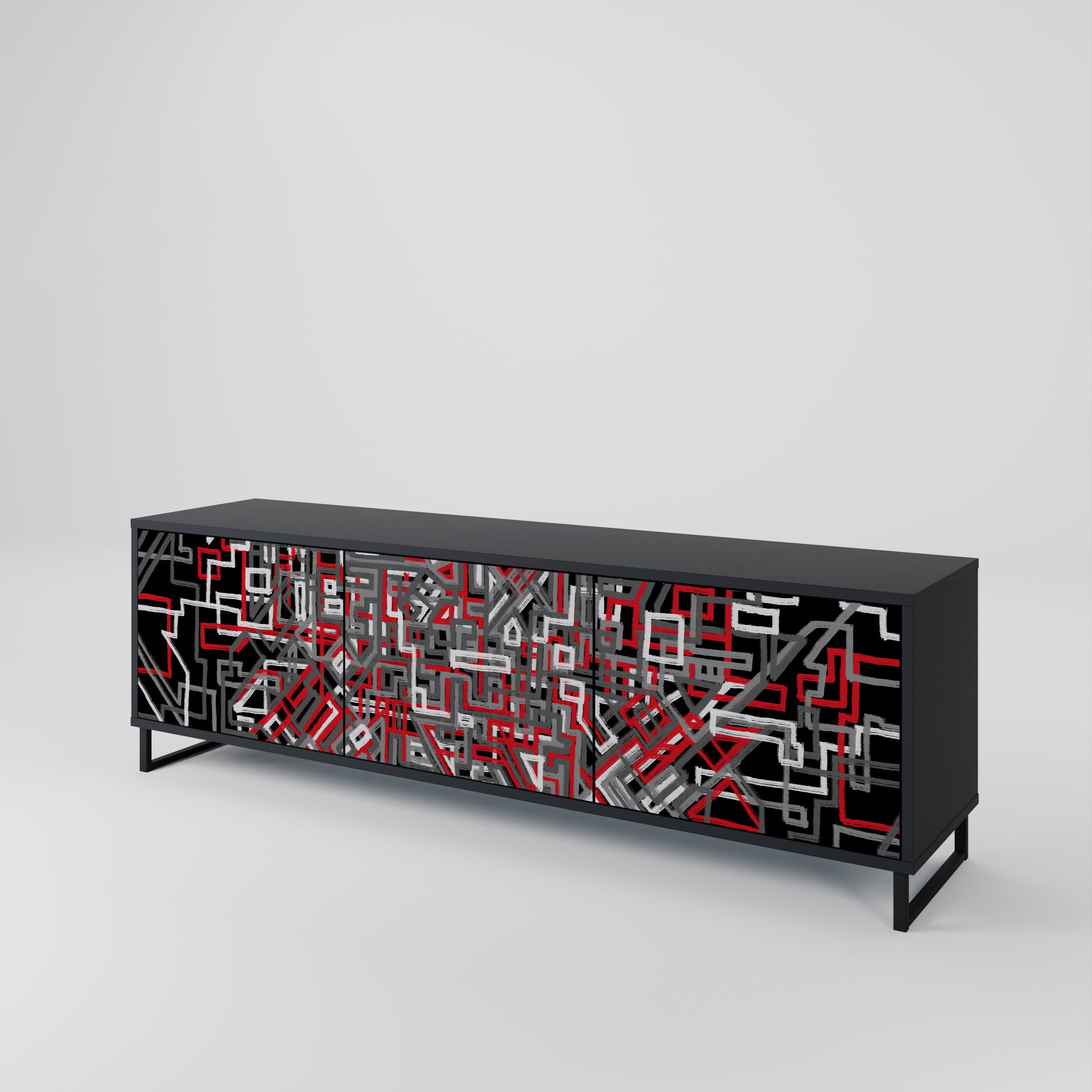 BROKEN LINES 3-Door TV Cabinet