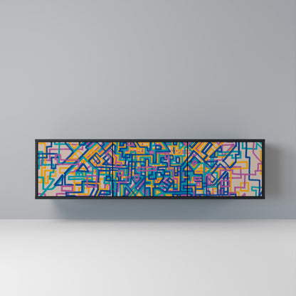 MEMORIES MAP TV-bänk med 3 dörrar i svart finish