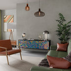 MEMORIES MAP TV-bänk med 3 dörrar i svart finish