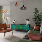 NOSTALGIC MEMORIES TV-bänk med 3 dörrar i svart finish