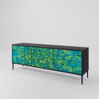 NOSTALGIC MEMORIES TV-bänk med 3 dörrar i svart finish