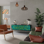 NOSTALGIC MEMORIES TV-bänk med 3 dörrar i svart finish