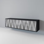 SOLID ZIG ZAG 3-dörrars TV-bänk i svart finish