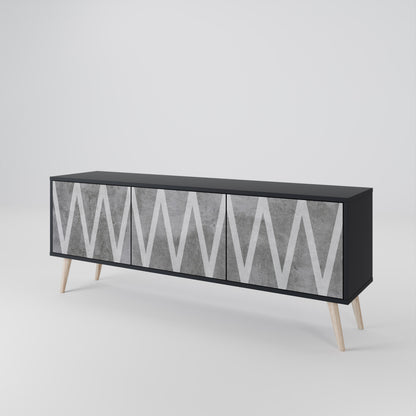 SOLID ZIG ZAG TV-bänk med 3 dörrar