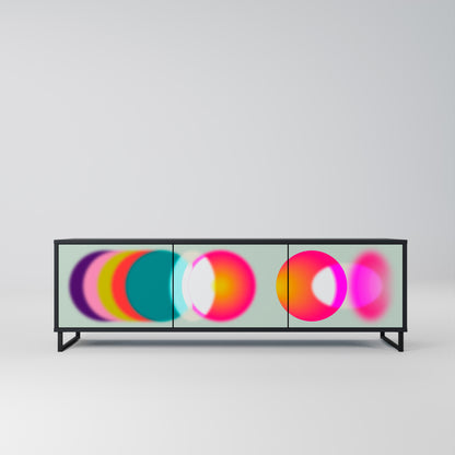 SYMPHONY OF COLORS 3-Door TV Stand in Black Finish