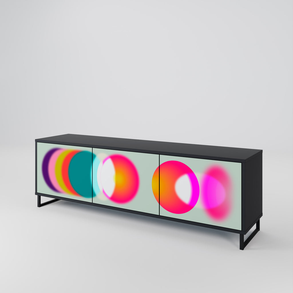 SYMPHONY OF COLOURS 3-dörrars TV-bänk i svart finish